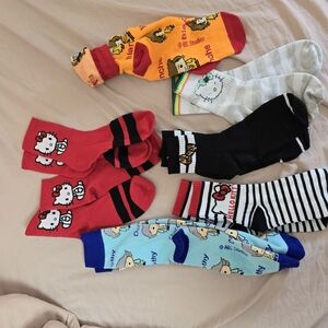 Colorful Cartoon Character Socks Set